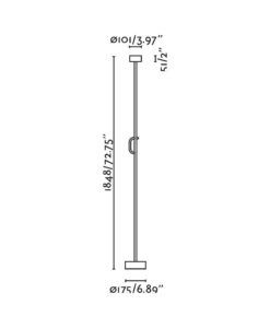 Lampadaire noir, hauteur 184 cm STAFF 26W LED - 3