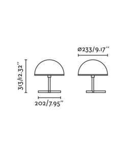 Lampe de table noire, hauteur 31 cm DOME - 3