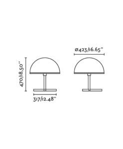 Lampe de table noire, hauteur 47 cm, DOME - 3