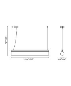 Lampe linéaire noyer et papyrus CATA LED - 4