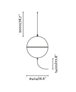 Lampe noire et blanche avec interrupteur Ø 42 cm DOME - 2