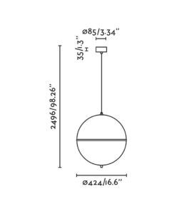 Lampe noire et blanche Ø 42 cm DOME - 3