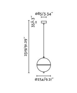 Suspension noire et blanche Ø 23 cm DOME - 3
